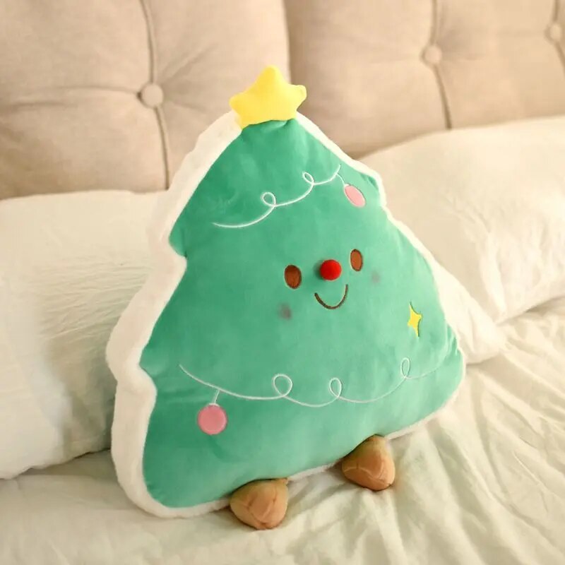 Merry Christmas Decorative Throw Pillows Xmas Tree Reindeer Gnome Soft 3D Shaped Cushion Cute Stuffed Cartoon Doll Plush Toy