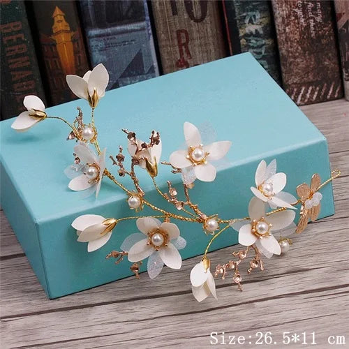 Rhinestone Crystal Headbands Wedding Hair Accessories Bridal Pearl Headband Pearl Hair Band Handmade Bridal Head Jewelry