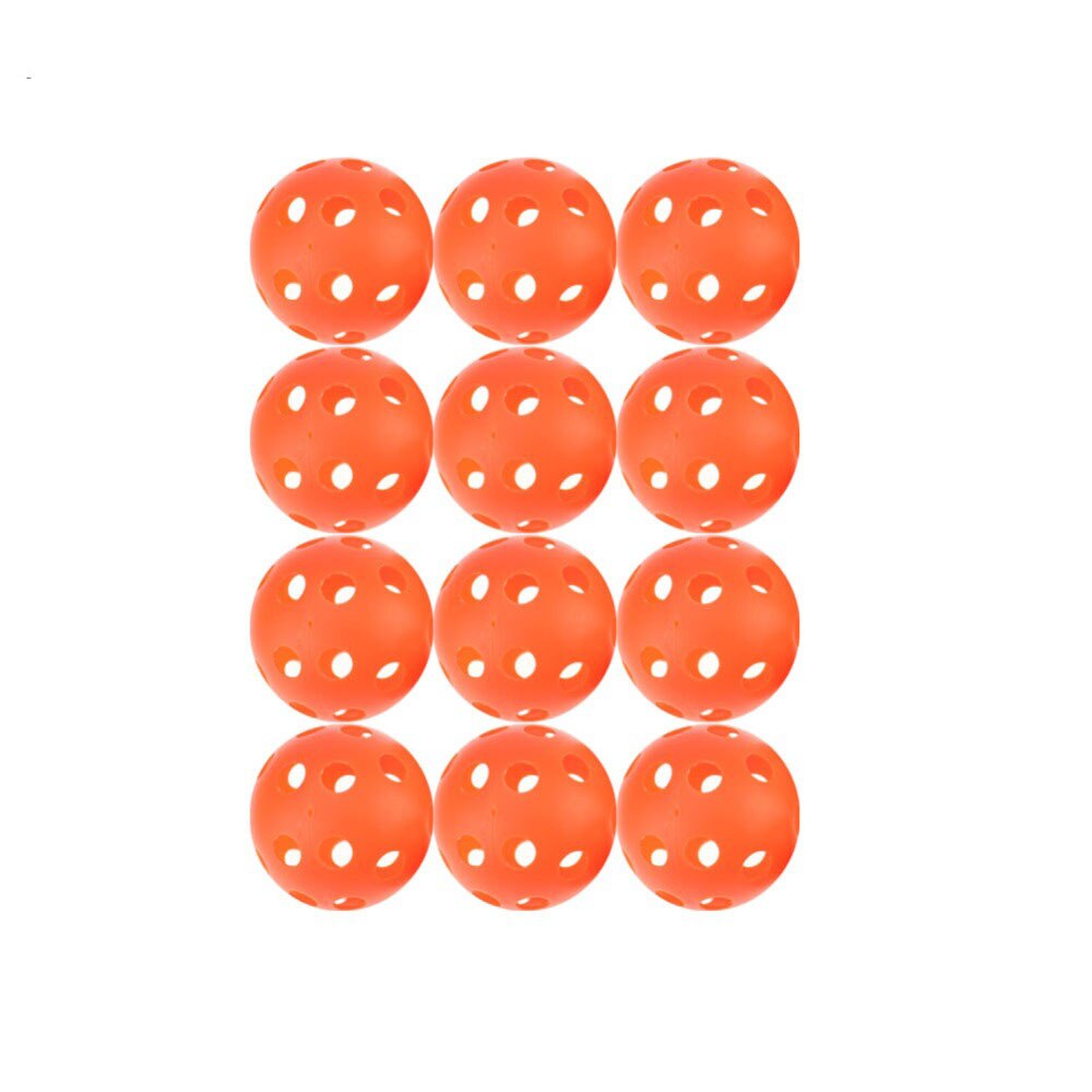 12pcsX72mm Plastic Golf Ball Pickleball Airflow Ball Floorball Hollow Indoor Practice Ball Fun-Air Scoop Ball Golf Accessories