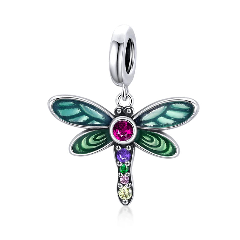 BAMOER 925 Sterling Silver Crystal Bee Crystal Charm Fit Women Charm Bracelets DIY Jewelry Girlfriend