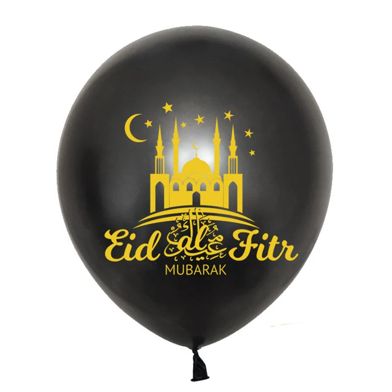 10Pcs Eid Mubarak Latex Balloon Ramadan Kareem Decoration Air Globos Ramadan Mubarak Muslim Islamic Festival Party Supplies 2024