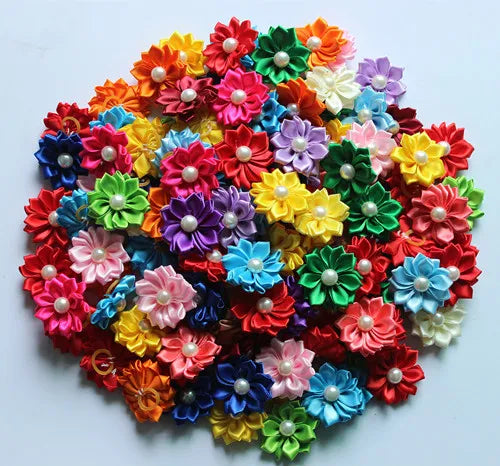 20PCS Pet Bows Dog Hair Bows for Puppy Yorkshirk Small Dogs Hair Accessories Grooming Bows Rubber Bands Dog Bows Pet Supplies