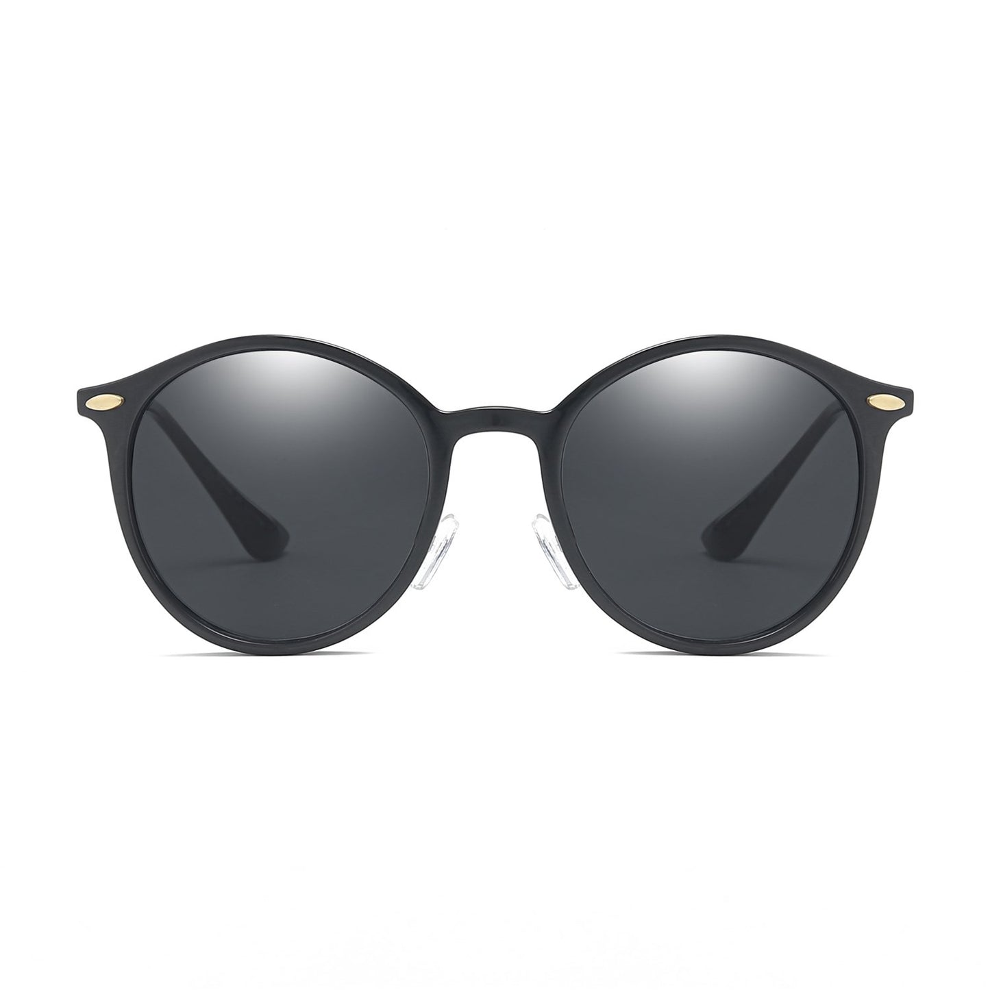 DEWITT | Retro Horn Rimmed Keyhole Bridge Round Sunglasses Circle