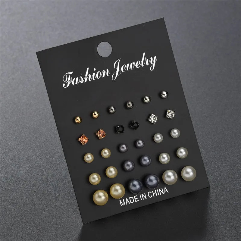 Modyle New Hot Sell Small Stud Earrings Set for Women Girl Punk Stud Earrings Set Personality Party Jewelry Brincos