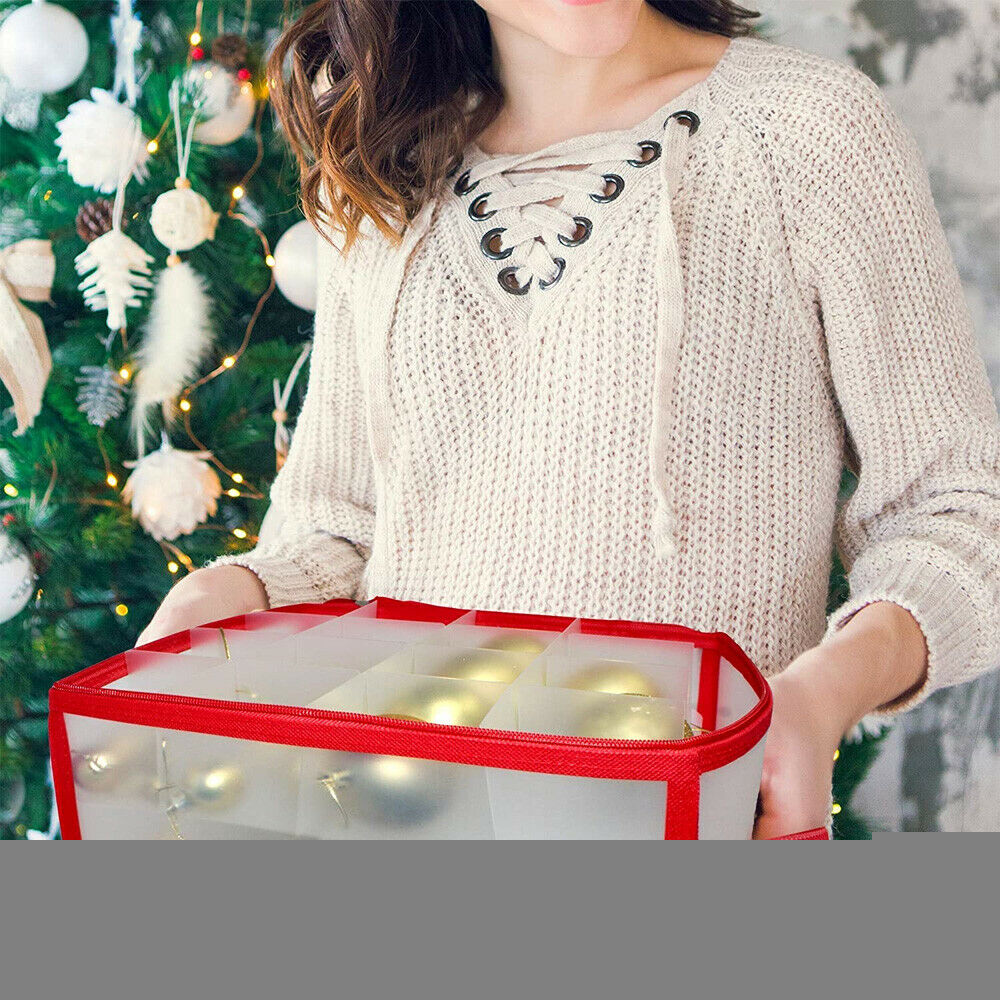 64 Baubles Storage Box Christmas Xmas Tree Decorations Organiser Christmas Balls Storage Organizer Bauble Storage Divider