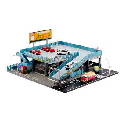 1/64 Miniature Japanese Style Model Car Toy Scene Street View Double Garage Parking Lot Toy Box Diorama