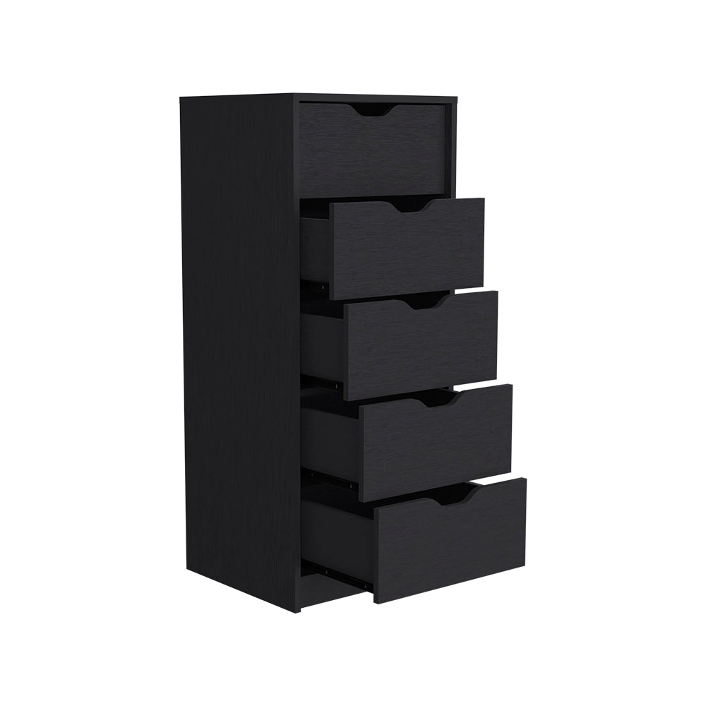Kamran Dresser, Five Drawer Narrows -Black