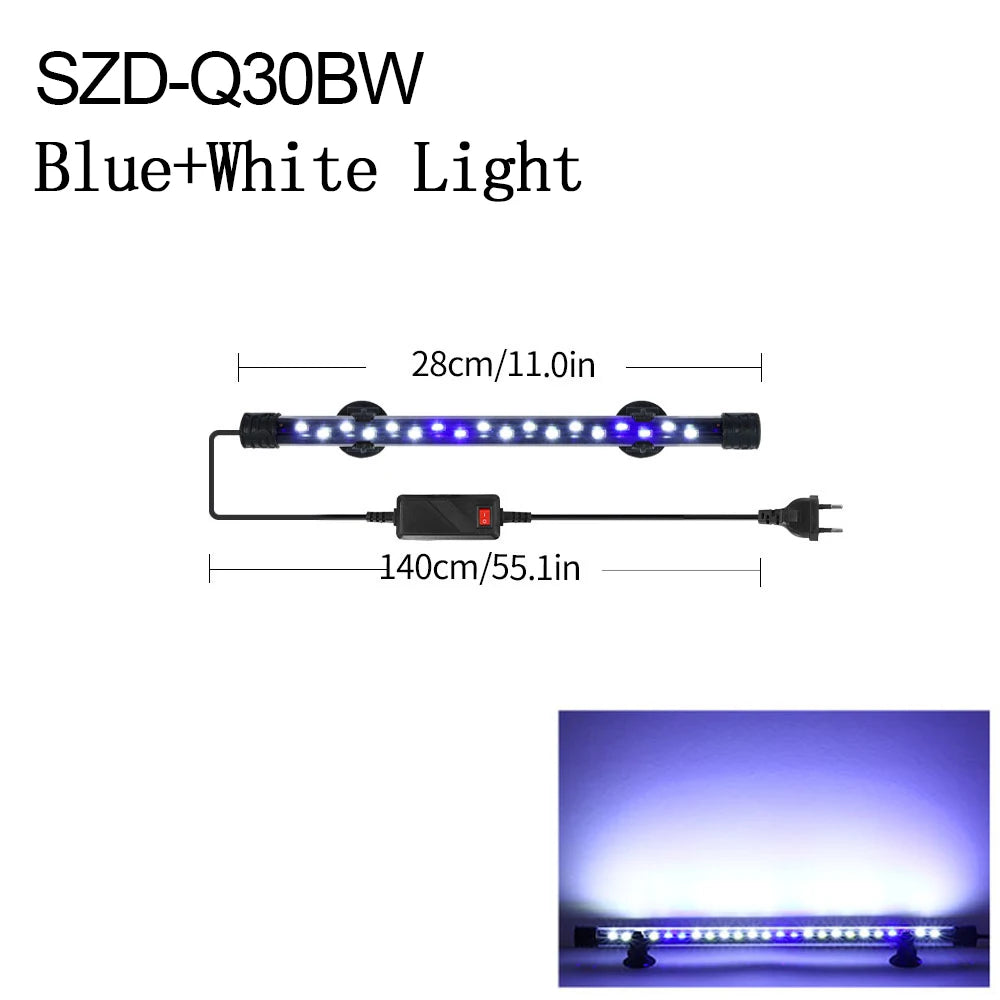 18-54cm Aquarium Light Fish Tank Submersible Light Lamp Waterproof Underwater LED Lights Aquarium Lighting