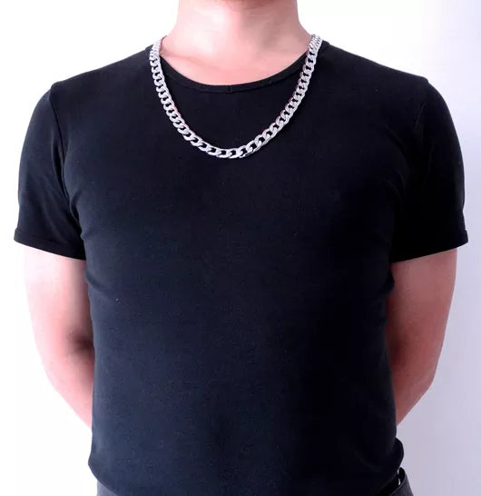 12mm 18'' - 36'' Inches Customize Length Mens High Quality Stainless Steel Necklace Curb Cuban Link Chain Fashion Jewerly