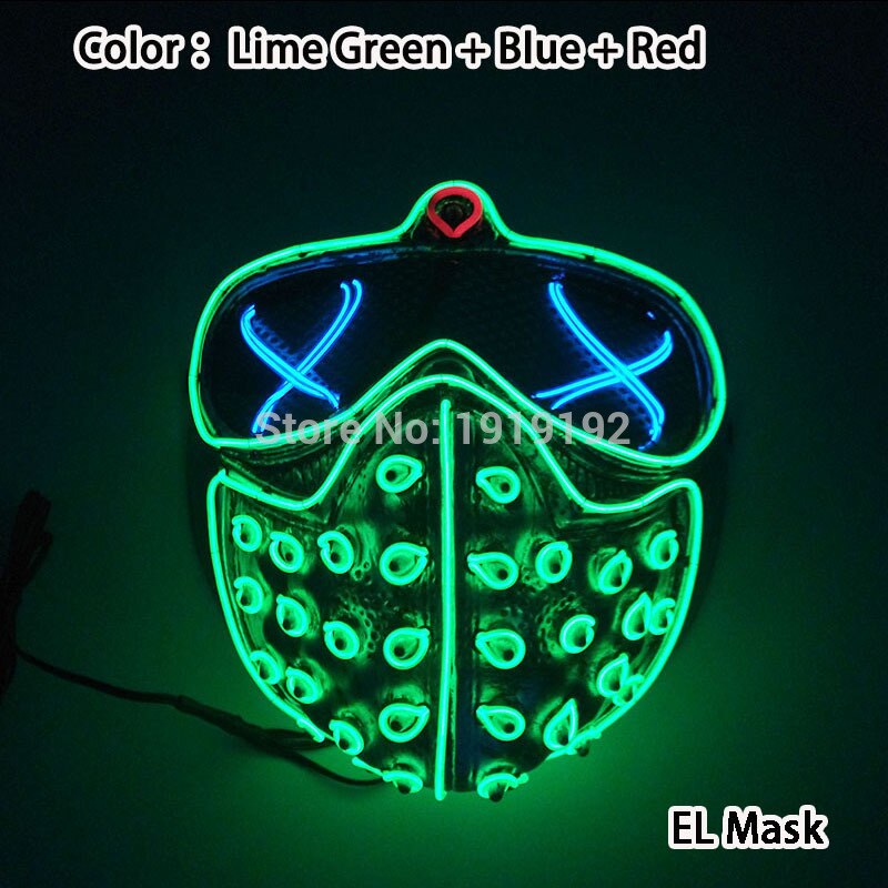Halloween Carnival Party Costume Decoration Luminous LED Mask Halloween Mask LED Maske Light Up Party Masks for Glow Party