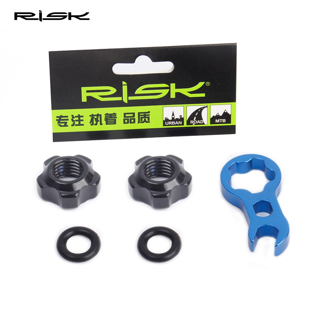 RISK Bicycle Presta Valve Nut With Tool Set Road Bike MTB Valve Fixed Nut Washer France Tire Waterproof Protection Accessories
