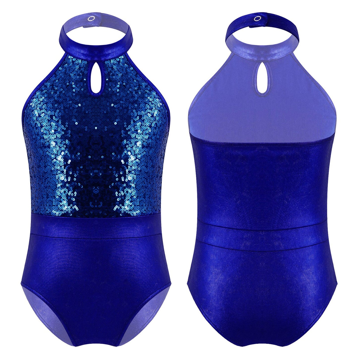 Kids Girls Gymnastics Leotards Child Sparkly Sequins Dancewear Sleeveless