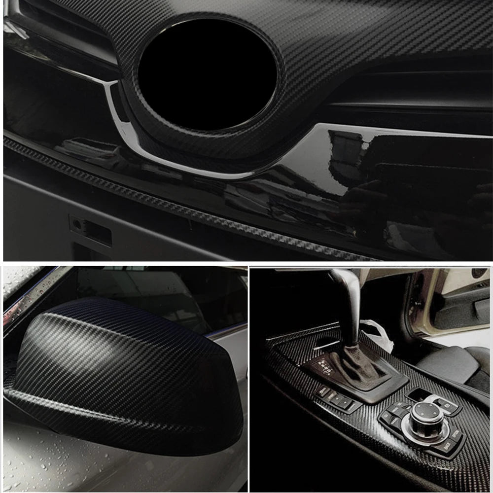 200mmX1520mm Waterproof DIY Car Sticker Car Styling 4D Thicken 3M Car Carbon Fiber Vinyl Wrapping Film Car Accessories Decals
