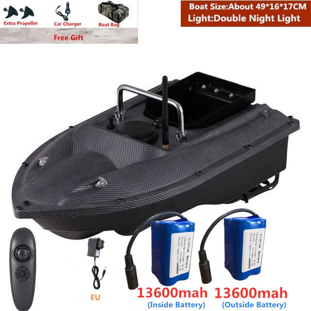 Smart Fixed Speed Cruise Radio Remote Control Fishing Bait Boat 1.5KG 500M Dual Night Light Lure Fishing RC Bait Boat Fishing