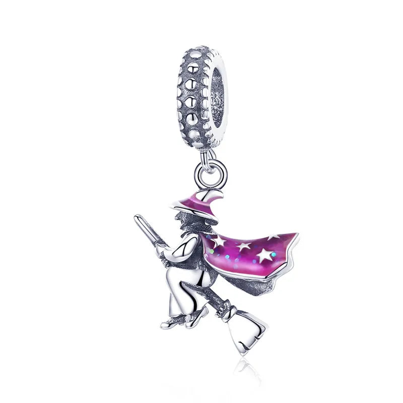 WOSTU 925 Sterling Silver Bee Dreamcatcher Wings Bead Charm Pendant Fit Original Bracelet Bangle Women DIY Fine Jewelry