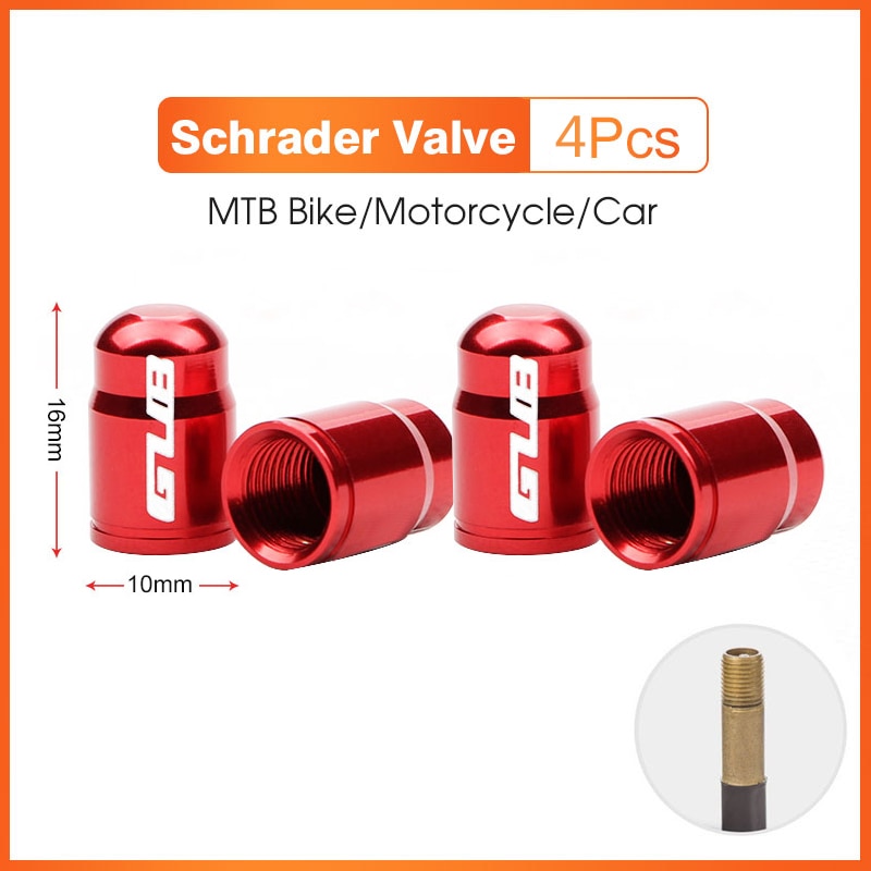 2pcs GUB Aluminum CNC Bicycle Tire Valve Cap MTB Road Bike Tube Tyre Gas Nozzle Cover for AV FV Schrader Presta Valve Dustproof