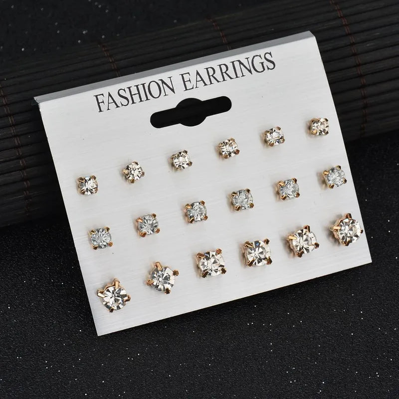 Modyle New Hot Sell Small Stud Earrings Set for Women Girl Punk Stud Earrings Set Personality Party Jewelry Brincos
