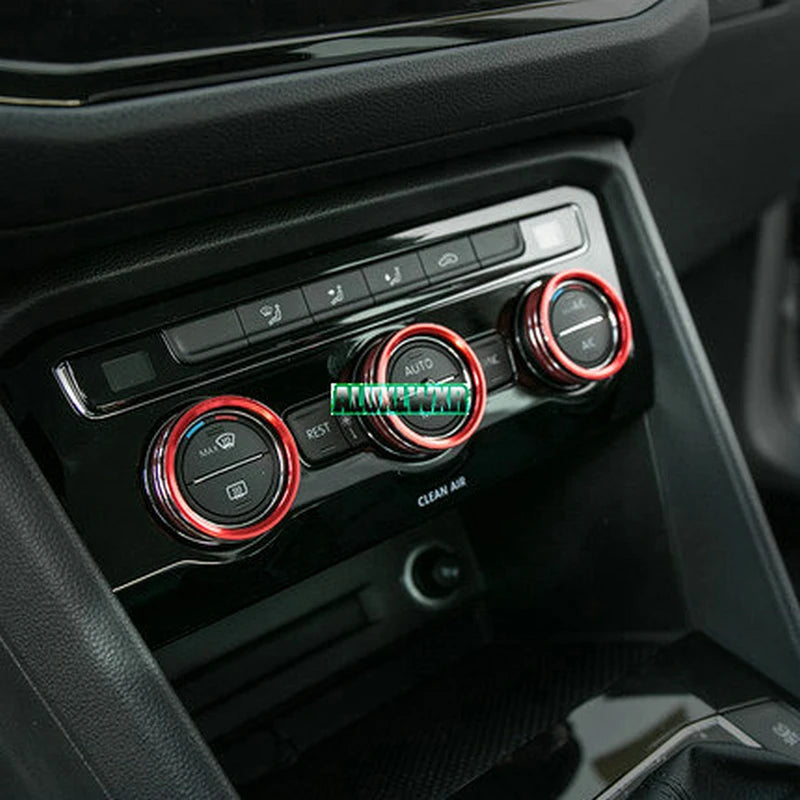 Air Conditioning Knob Decorative Cover 2017 2018 2019 2020 2021 for Volkswagen VW Tiguan Atlas T-Roc Ateca FR Passat B8 Variant