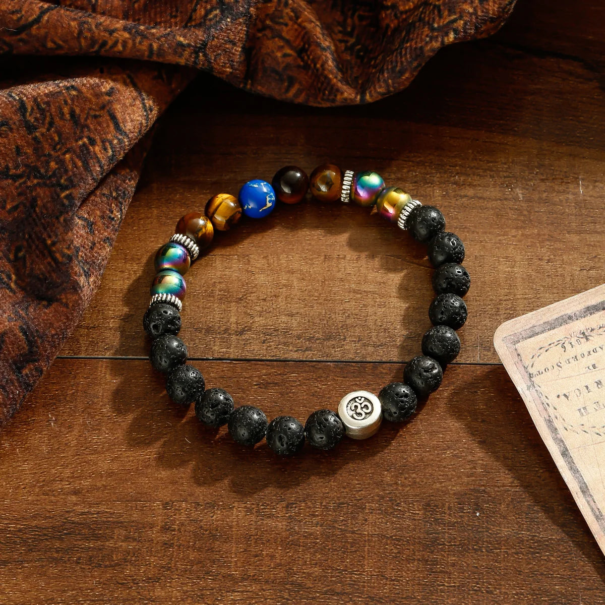 Buddhism Yoga Balance Bracelet Men Bileklik Black Matte Natural Stone Beads Bracelet for Women Braclet Jewelry AB216