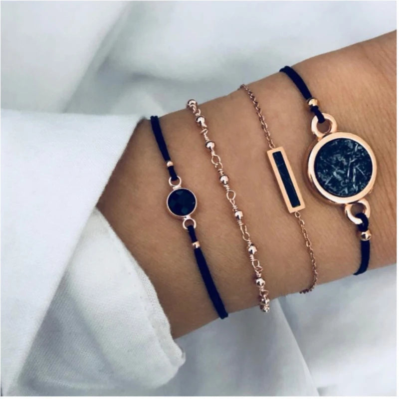 Boho Rope Bracelets & Bangles for Women Bohemian Beaded Charm Bracelet Femme Se Multilayer Jewelry Accessories Bijoux