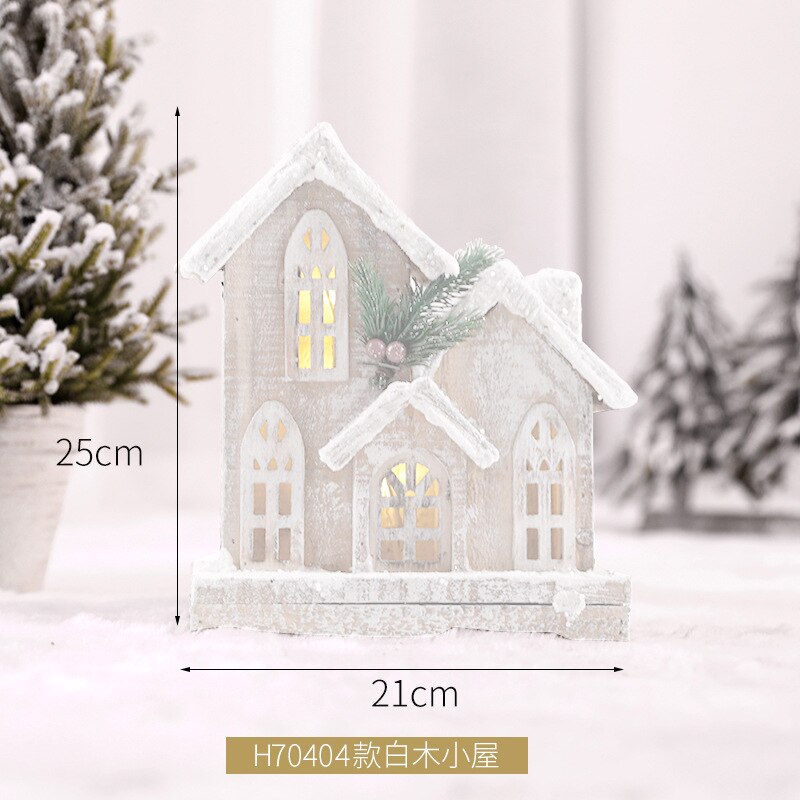 Creative Christmas Wooden Decorative House Pendant Simulation Street Light Model Light Christmas Party Home Decoration Navidad