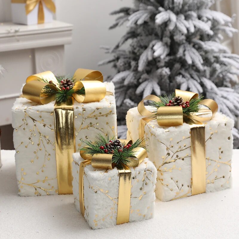 Creative Ornaments Christmas Decoration Glowing Christmas Deer Christmas Tree Ornaments Reindeer Family New Year Decoration