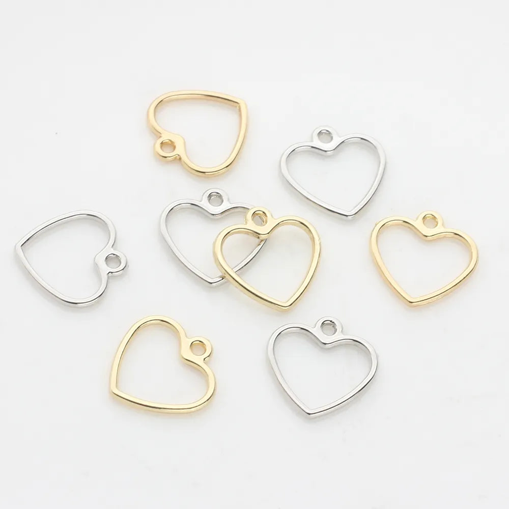20pcs/Lot 12MM Zinc Alloy Mini Sweet Hollow Love Heart Shape Charms for DIY Earrings Jewelry Making Accessories