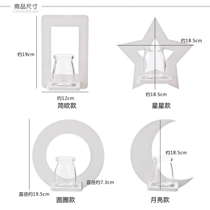Creative Wall Decorative Shelf Household Wall Water Culture Vase Flower Stand Wall Potted Storage Rack(not Include Bottle)