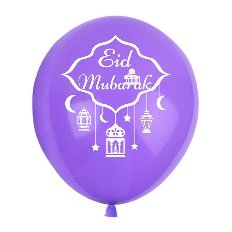 10Pcs Eid Mubarak Latex Balloon Ramadan Kareem Decoration Air Globos Ramadan Mubarak Muslim Islamic Festival Party Supplies 2024