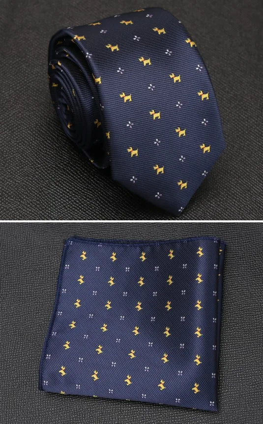 XGVOKH Men Tie Cravat Set Fashion Wedding Ties for Men Hanky Necktie Dot Striped Gravata Jacquard Tie Social Party Accessories