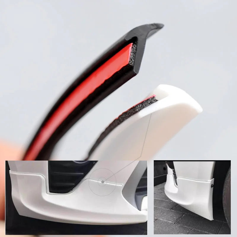 Car Seal Slanted T-Type Front Bumper Auto Seal Rubber Weatherstrip Edge Trim for Universal Car Accessories