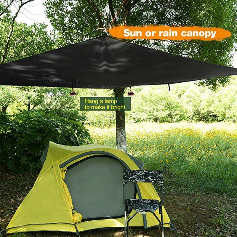 Rhombus Waterproof Tarp Tent Shade Outdoor Camping Hammock Rain Fly UV Garden Awning Canopy Sunshade Ultralight 360x290cm