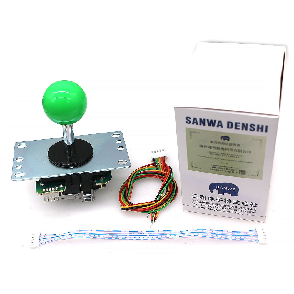 Original Japan Sanwa Joystick JLF TP 8YT Fighting Rocker With Topball 5pin Wire Jamma Arcade Vending Game PC Zero Delay Kit DIY