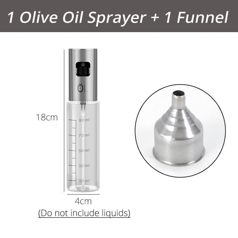 Olive Oil Sprayer Dispenser for Bbq/Cooking/Vinegar Glass Bottle With Leak-Proof, Spice Drops Jar Seasoning Kitchen Tools