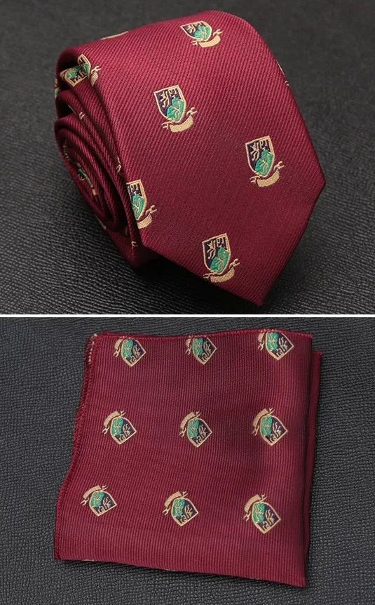 XGVOKH Men Tie Cravat Set Fashion Wedding Ties for Men Hanky Necktie Dot Striped Gravata Jacquard Tie Social Party Accessories