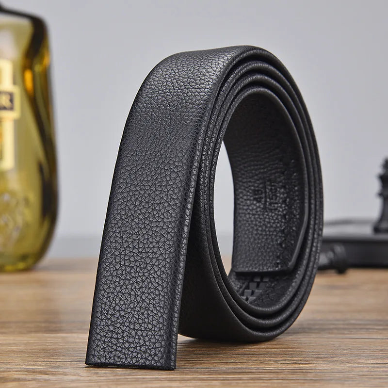 100 120 130 140 150 160 170 180cm Automatic Belt Without Buckle Men Width 3.5cm No Buckle Good Quality Leather Belt Body Strap