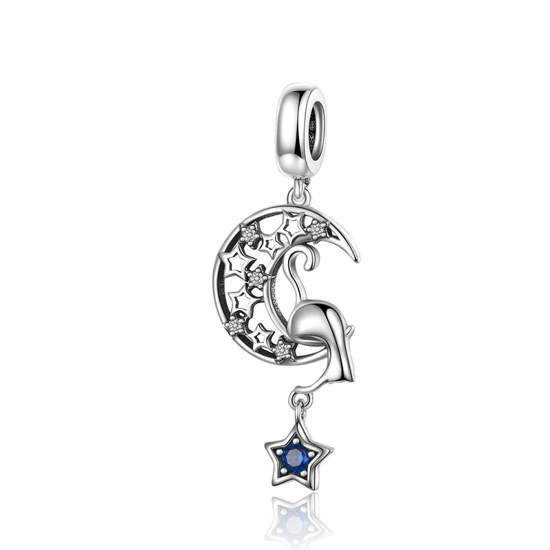 WOSTU 925 Sterling Silver Bee Dreamcatcher Wings Bead Charm Pendant Fit Original Bracelet Bangle Women DIY Fine Jewelry