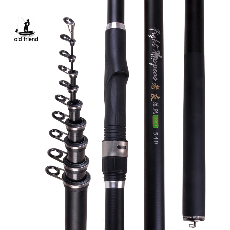 Old Friend Portable RockFishing Rod5.4m 6.3m 7.2m Carp Rod Telescopic Sea Fishing Rod Carbon Fiber Surf Feeder Rod Spinning Rod