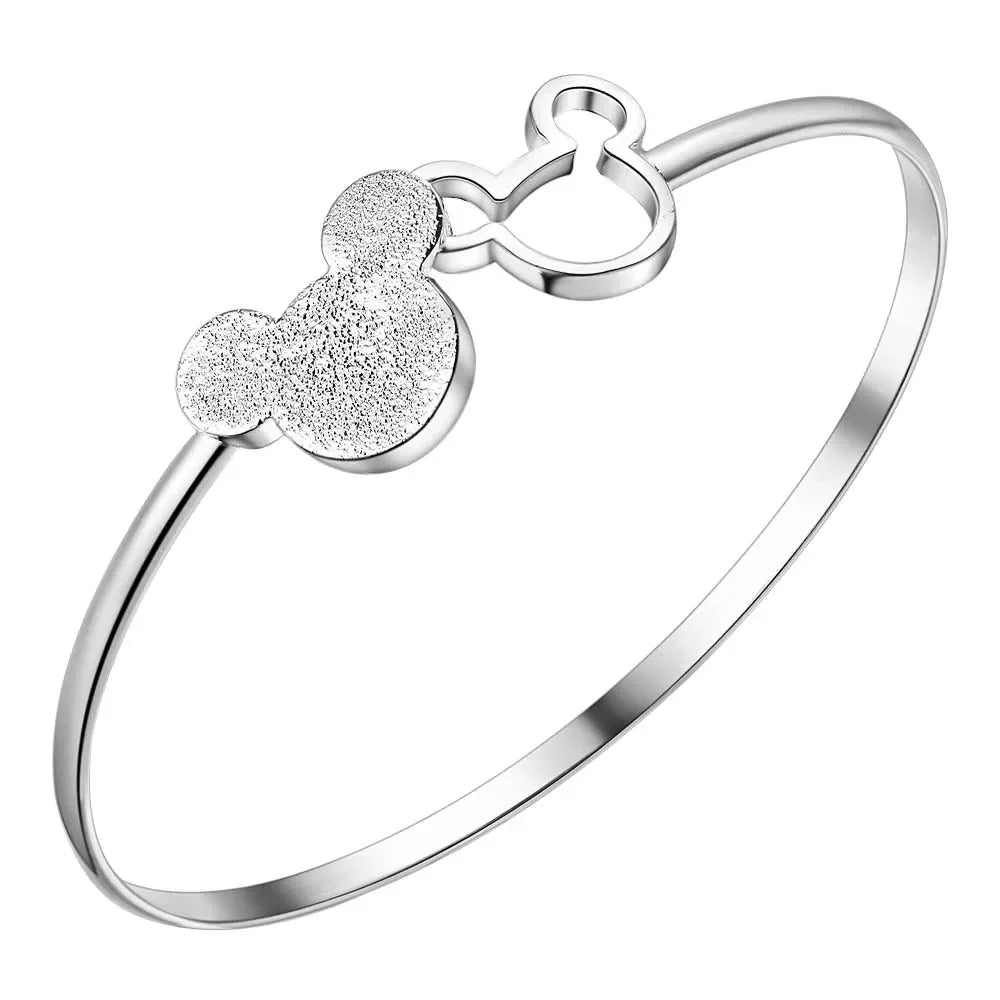 925 Silver Color Exquisite Luxury Gorgeous Fashion Wedding Women Lady Bracelet Bangle Charm Stamped Nice Birthday