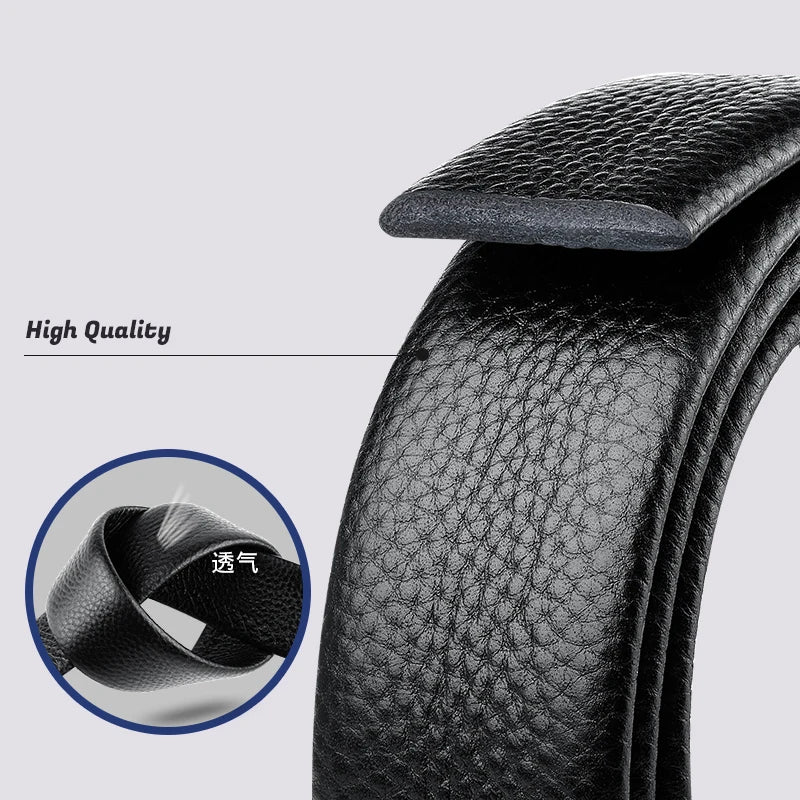 100 120 130 140 150 160 170 180cm Automatic Belt Without Buckle Men Width 3.5cm No Buckle Good Quality Leather Belt Body Strap
