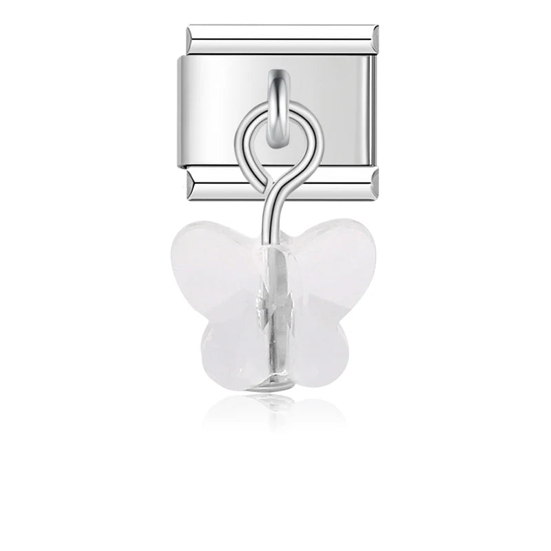 Hapiship 9mm Width New Original Daisy I Love You Heart Flower Italian Charm Fit Bracelet Stainless Steel Jewelry Making DJ047