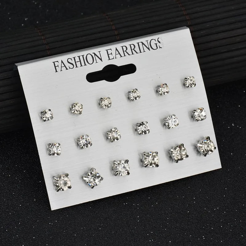 Modyle New Hot Sell Small Stud Earrings Set for Women Girl Punk Stud Earrings Set Personality Party Jewelry Brincos