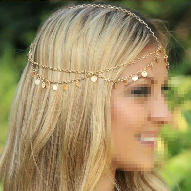 Boho Draping Crystal Bride Hair Accesories New Fashion Elegant Head Chain Hair Jewelry Wedding Hairstyles Headpiece