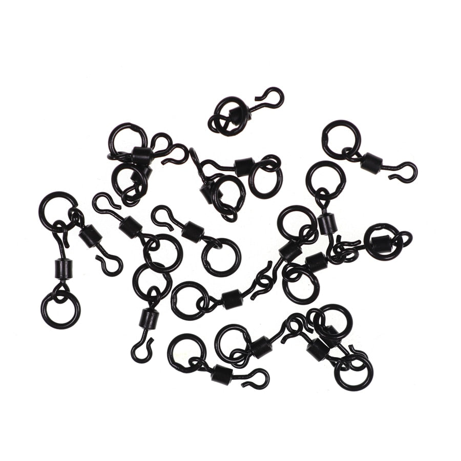 JIGEECARP 10/25pcs Carp Fishing Spinner Swivel for Ronnie Rig Quick Change Swivel Connector Carp Coarse Fishing Terminal Tackle