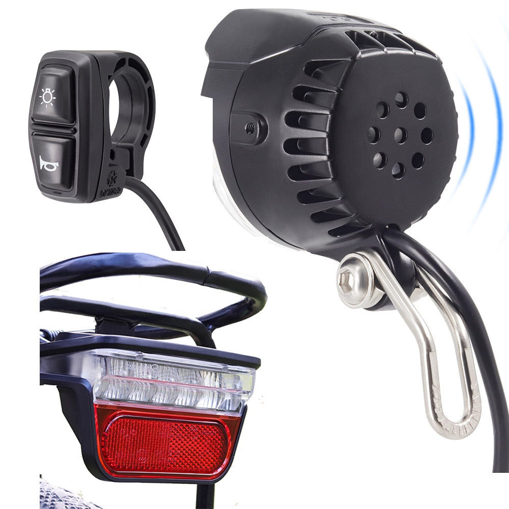 Ebike Light Different Electric Bike Headlight and E Bike Rear Light LED 6V 12V 24V 36V 48V 52V Scooter Horn and Light Switch