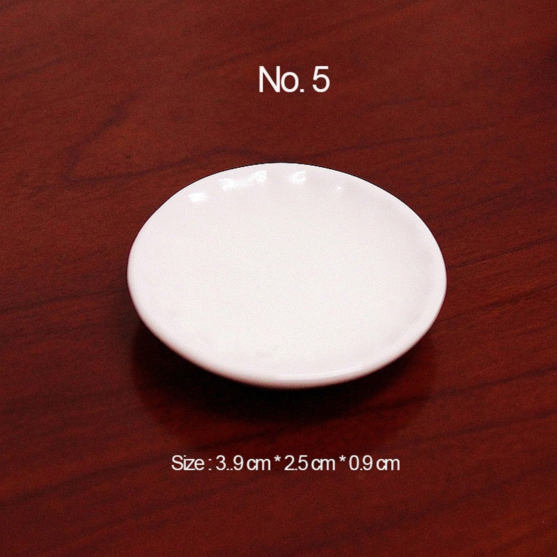 10pcs White Plate Dishes Simulation Plates Miniature Pretend Play Kitchen Toys Dinner Tableware Doll House Accessories Kids