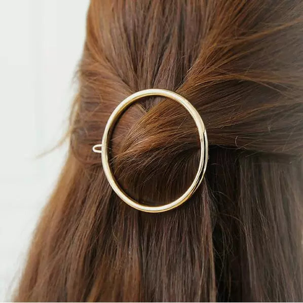 Metal Leaf Hair Clip Barrettes Hairpin Barrette Hair Claws Women Girls Trend Charm Moon Round Triangle