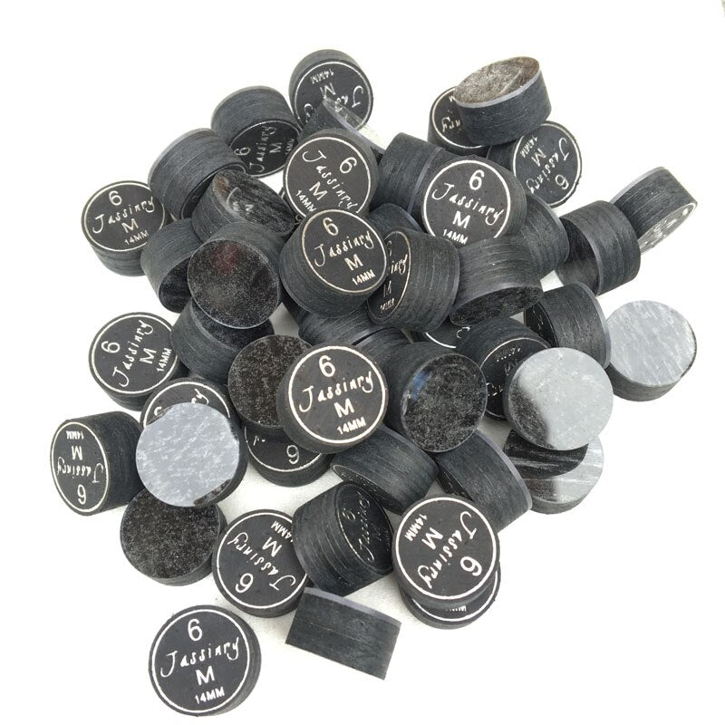 50pcs/Lot Jassinry Billiards Cue Tips With Transparent Cushion 14mm Pool Tips in S/M/H Billiard Accessories