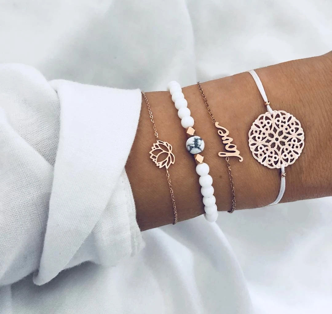 Boho Rope Bracelets & Bangles for Women Bohemian Beaded Charm Bracelet Femme Se Multilayer Jewelry Accessories Bijoux
