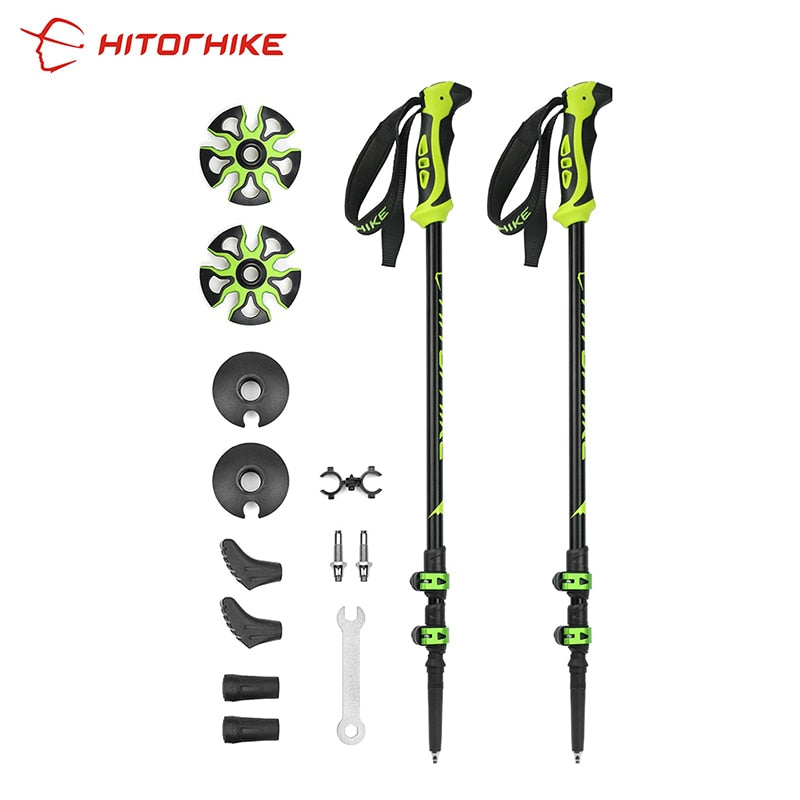 Homful/Hitorhike for Nordic Walking Sticks Camping Hiking Ultralight Adjustable Telescopic Alpenstock Trekking Poles Climbing
